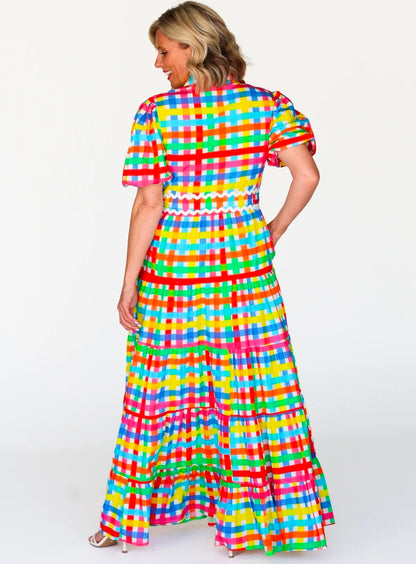 Alice Dress Neon Check
