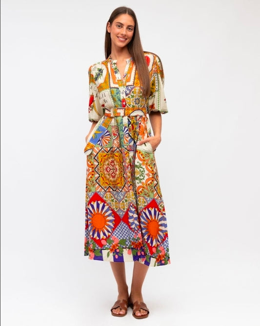 Amalfi Mosaic Shirt Dress
