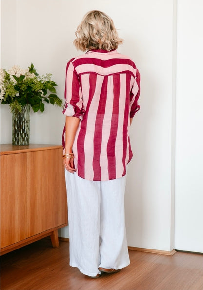 Berry Linen Shirt