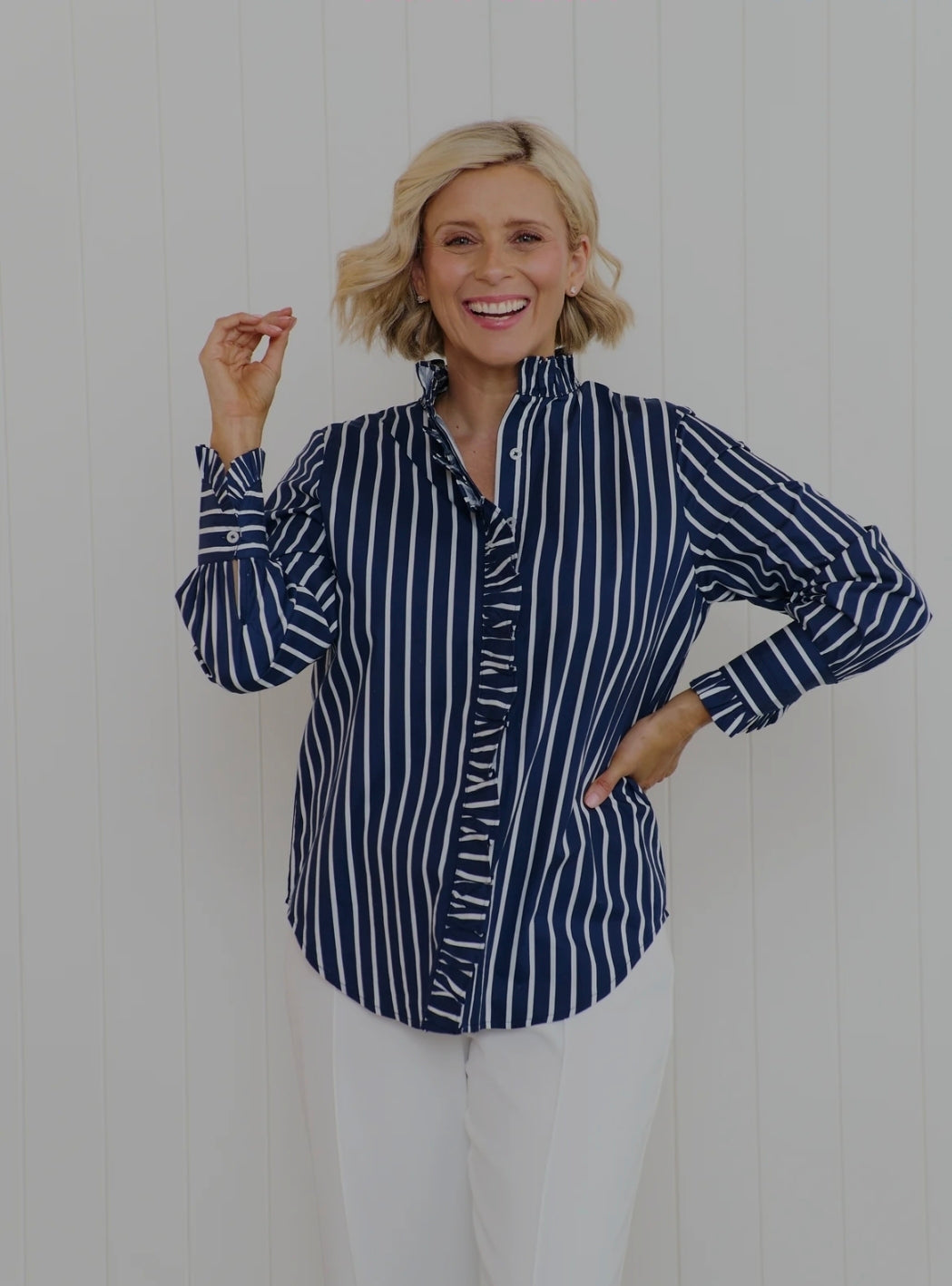 Julia Shirt Navy/White