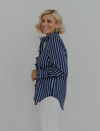 Julia Shirt Navy/White