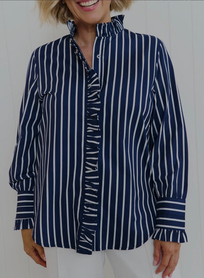 Julia Shirt Navy/White