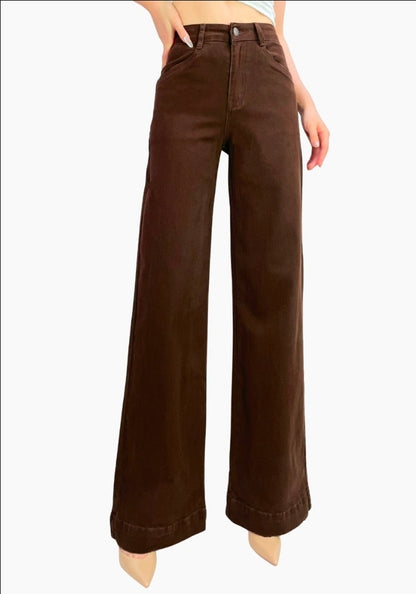Rubi Wide Leg Jeans Chocolate