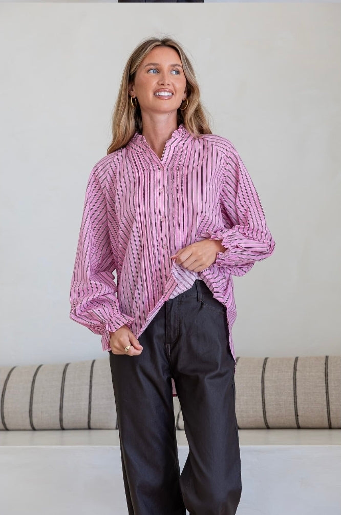 Sorrento Shirt Pink/Choc
