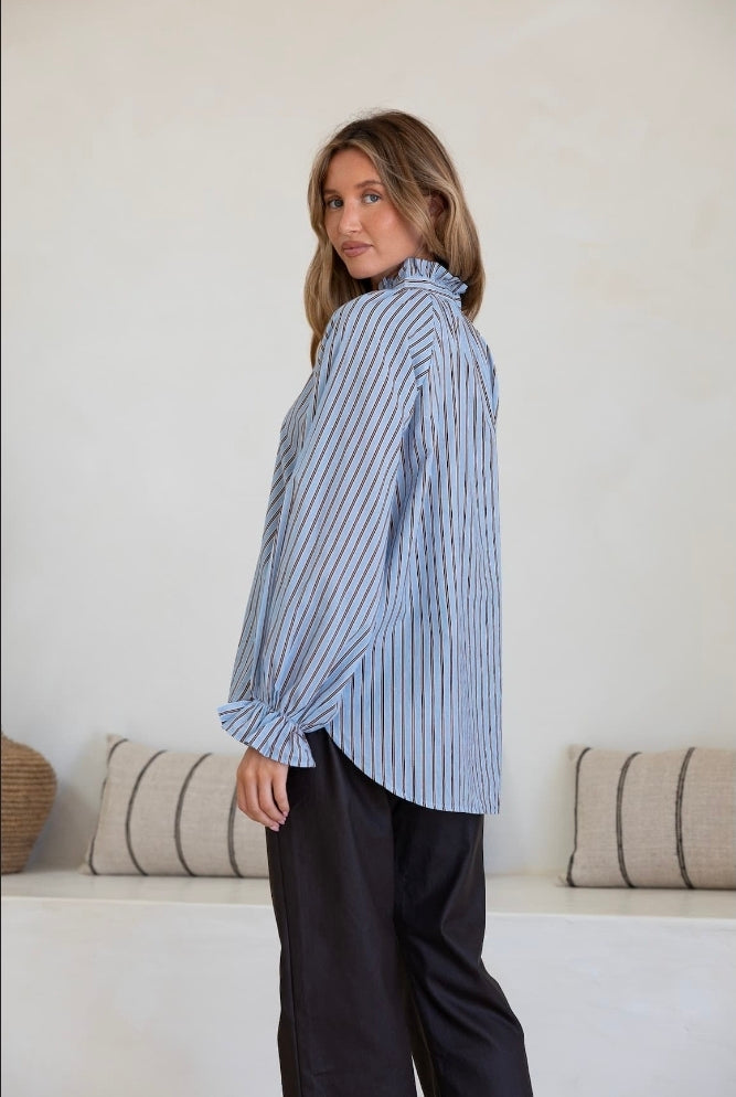 Sorrento Shirt Blue/Choc
