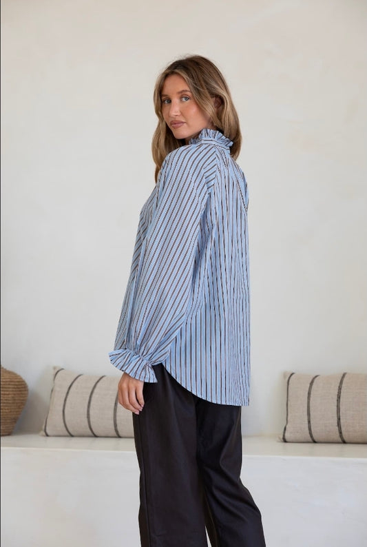 Sorrento Shirt Blue/Choc