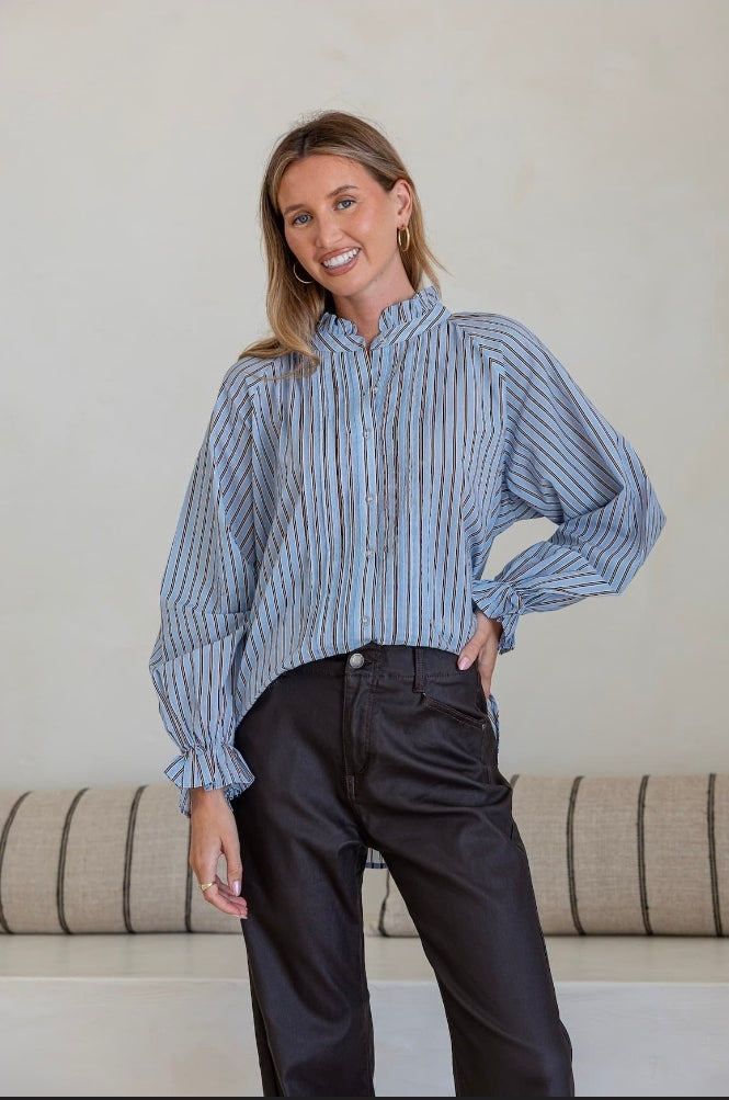 Sorrento Shirt Blue/Choc