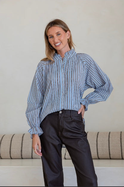 Sorrento Shirt Blue/Choc