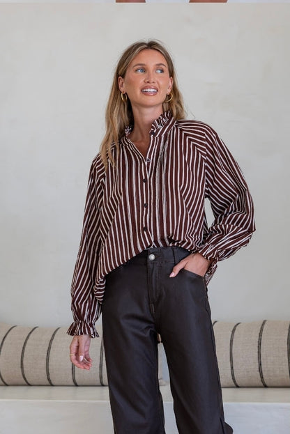 Sorrento Shirt Choc/Blue