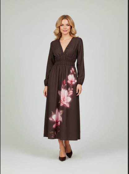 Petals Dress Chocolate