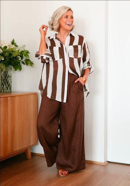 Chocolate Linen Pants