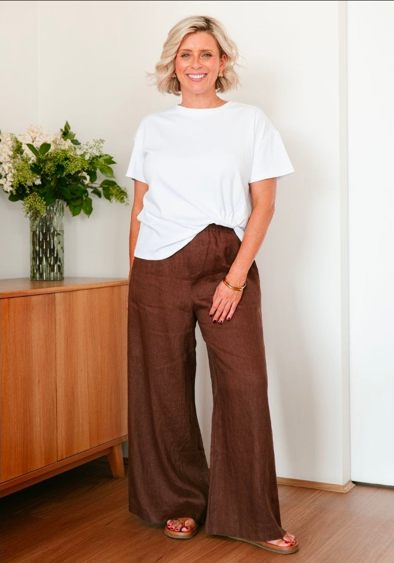 Chocolate Linen Pants