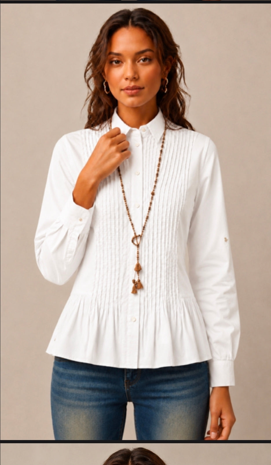 Pintuck Shirt White