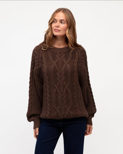 Lola Cable Knit Chocolate