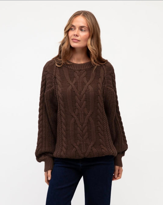 Lola Cable Knit Chocolate