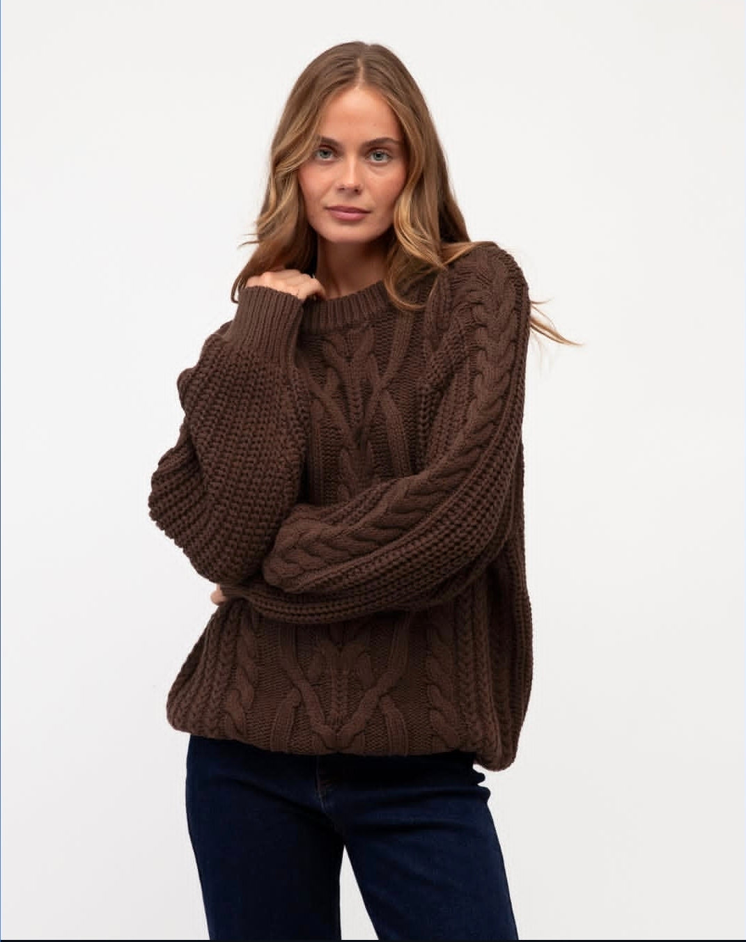 Lola Cable Knit Chocolate