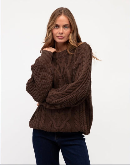 Lola Cable Knit Chocolate