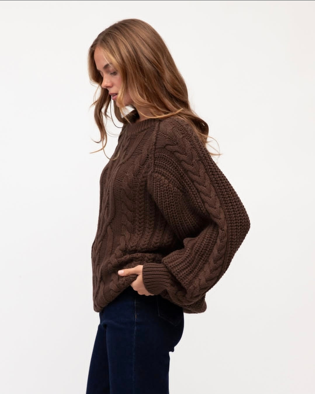 Lola Cable Knit Chocolate