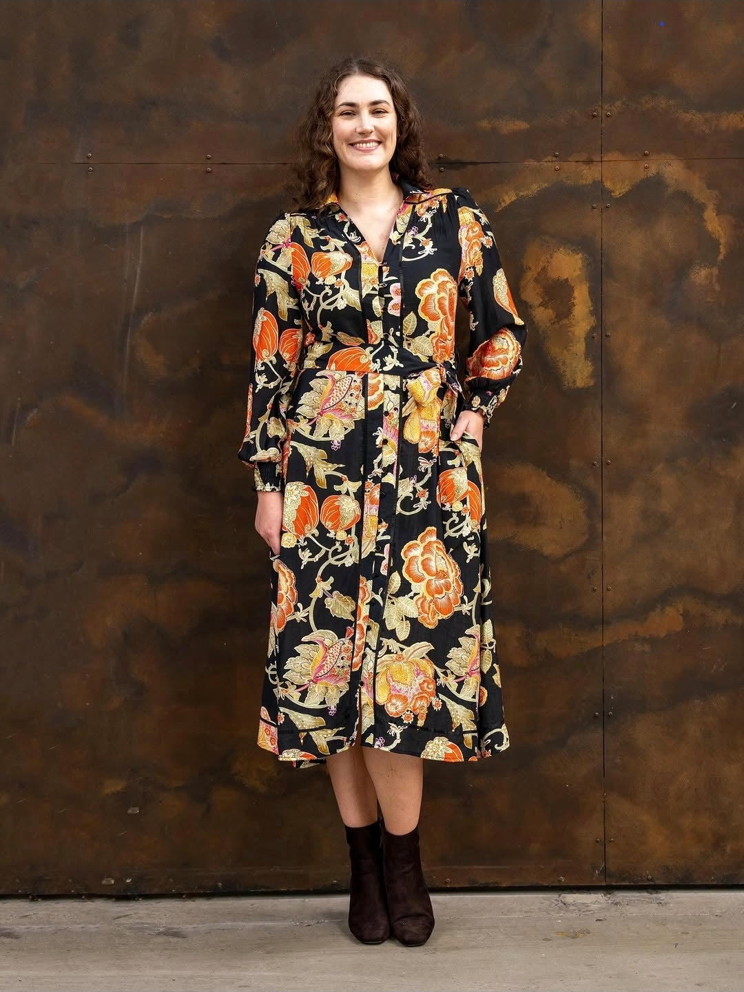 Kieron Dress Brown Floral