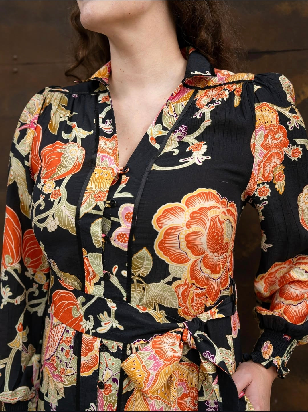Kieron Dress Brown Floral