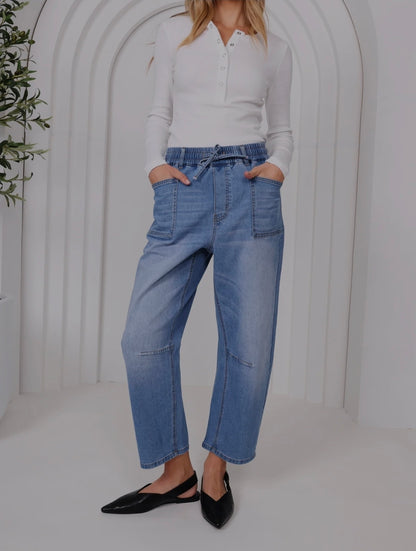 Leo Barrel Jeans Blue