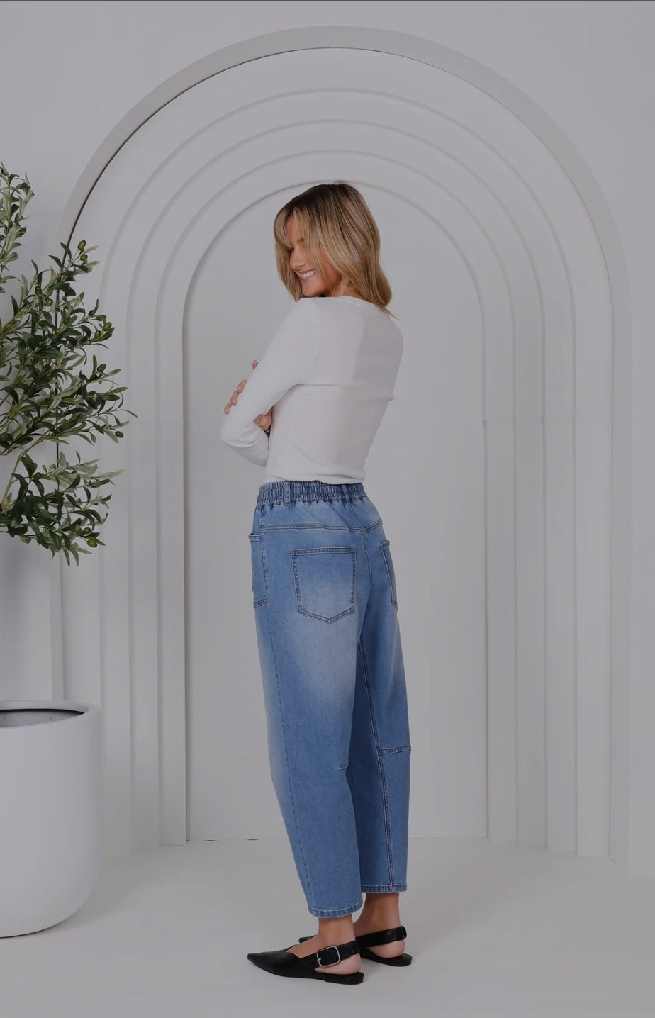 Leo Barrel Jeans Blue