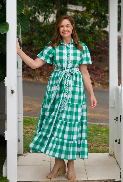 Alice Dress Green Gingham