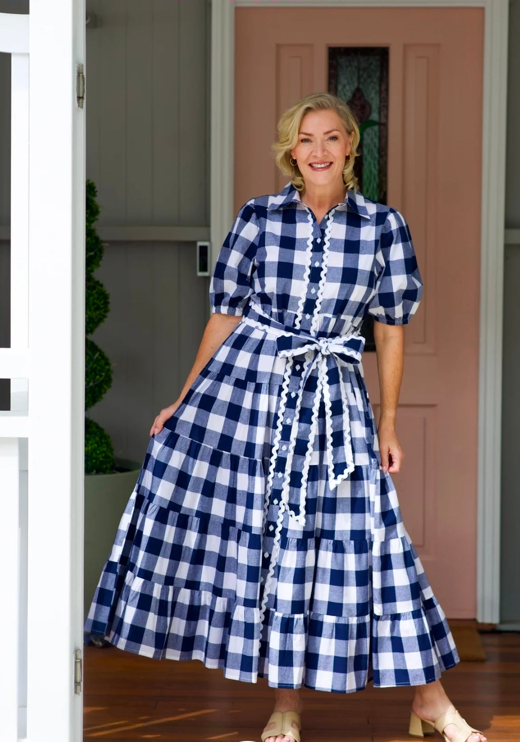 Alice Dress Navy Gingham