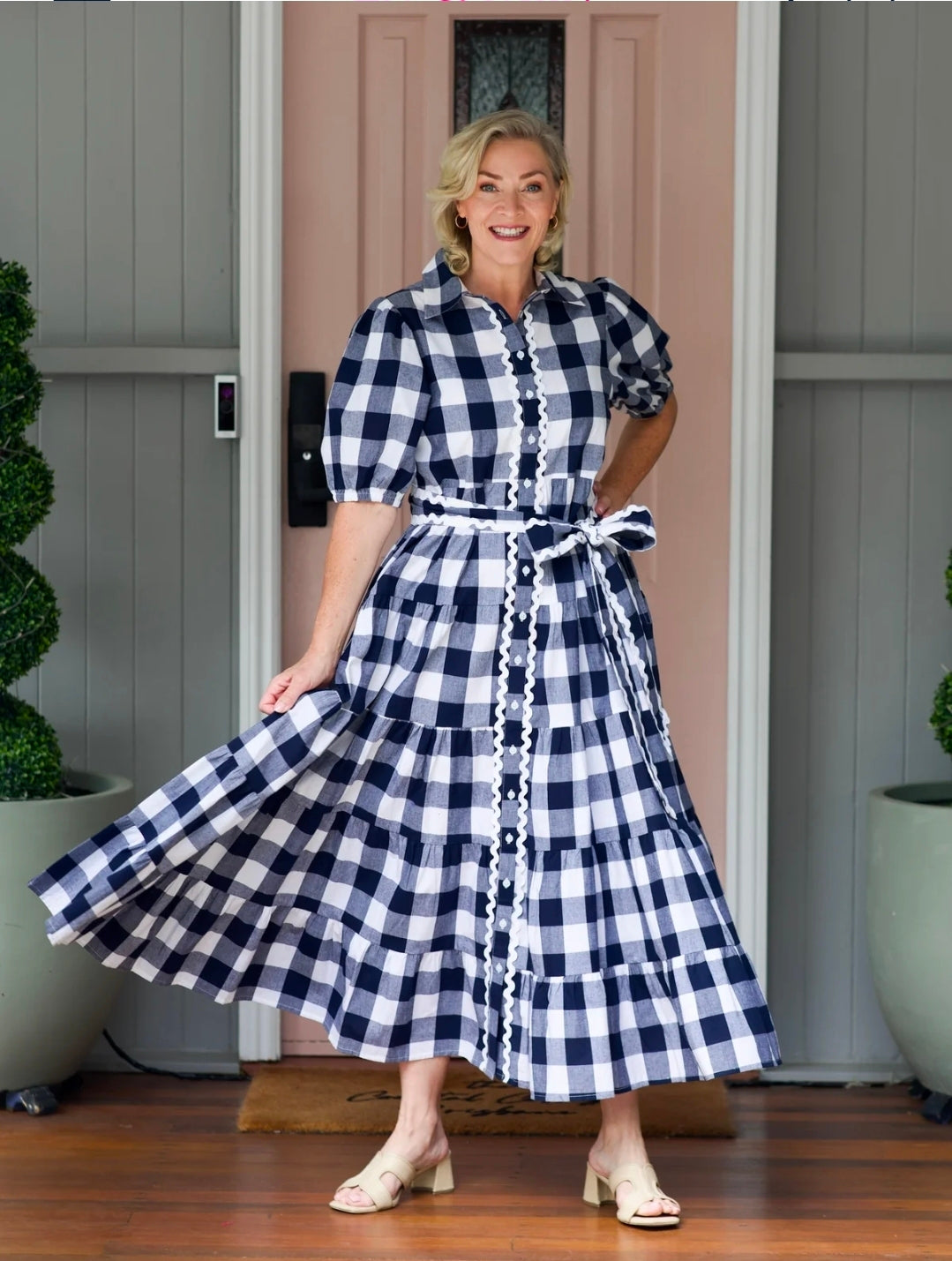 Alice Dress Navy Gingham