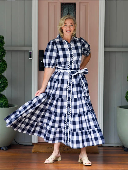Alice Dress Navy Gingham