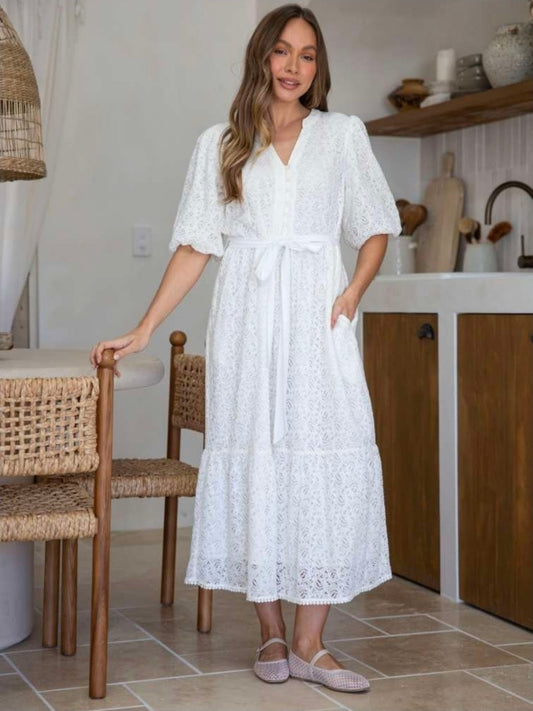 Lace Dress White