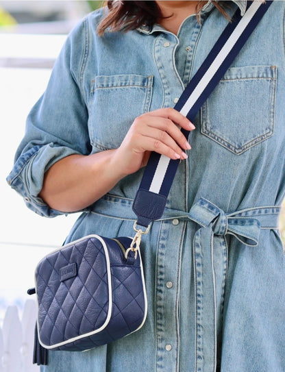 Sally Bag Navy Quilted