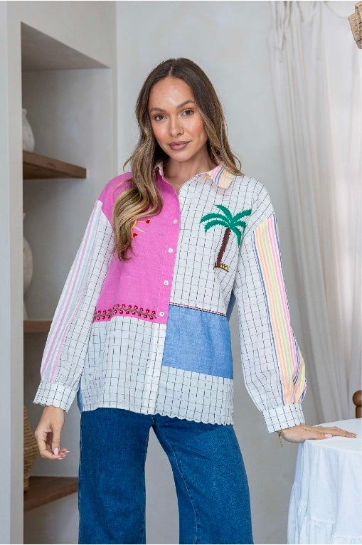 Patchwork Embroidered Shirt