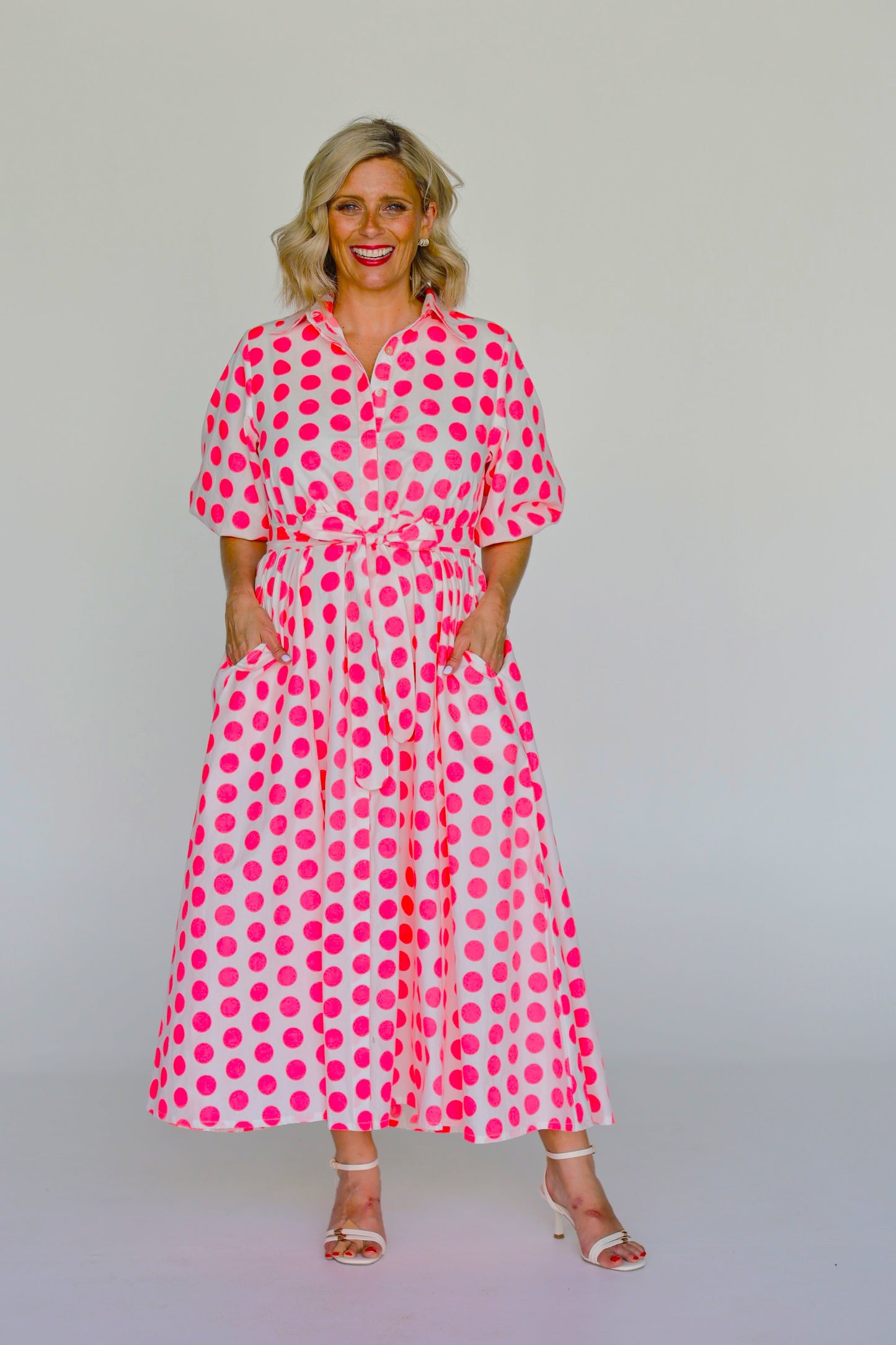 Victoria Dress Pink Spot