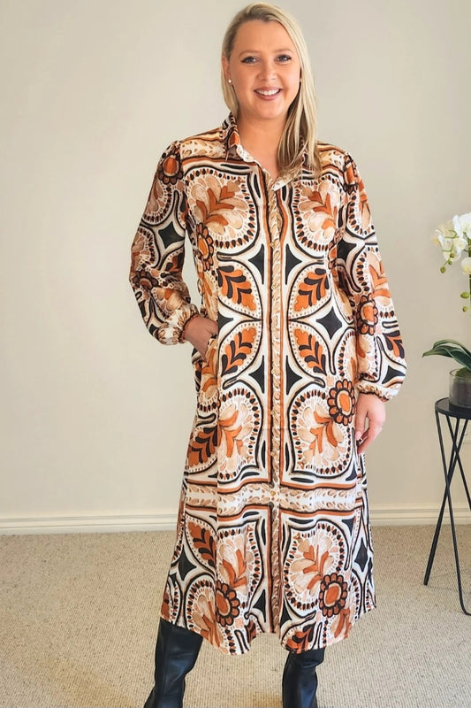 Chocolate floral dress