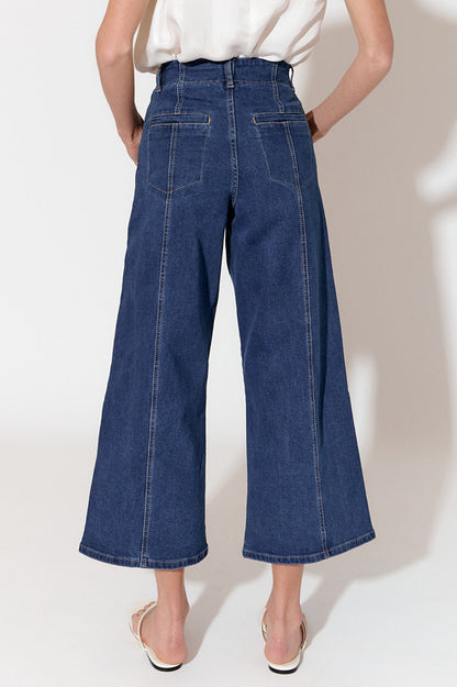 Adele Wide Leg Crop Jean mid denim