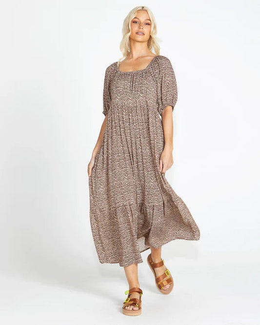 Scarlett Shirred back Maxi dress