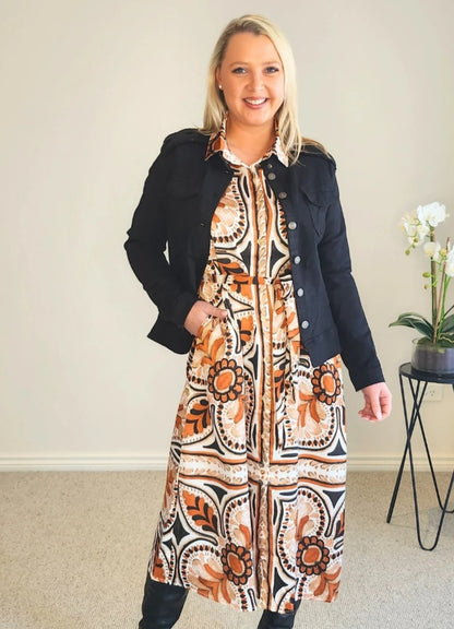Chocolate floral dress