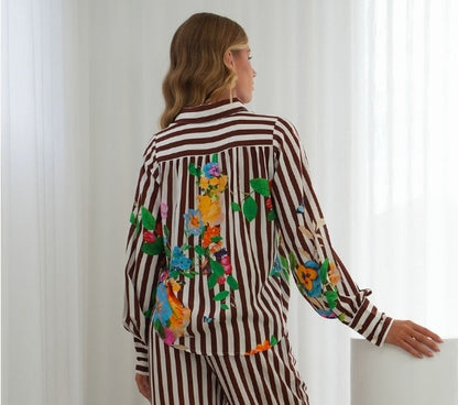 Flower Garden Shirt Chocolate