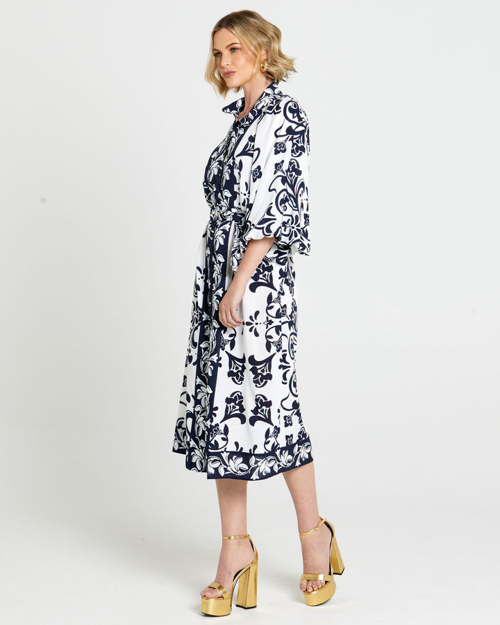 Lovefool Midi shirt dress navy