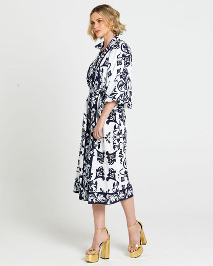 Lovefool Midi shirt dress navy