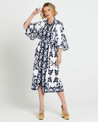 Lovefool Midi shirt dress navy