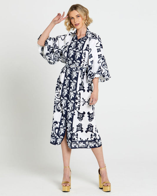 Lovefool Midi shirt dress navy