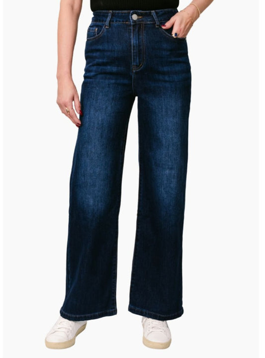 Barrel Dark denim wide leg Jean