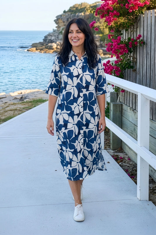 Sofia Shirt Dress Navy